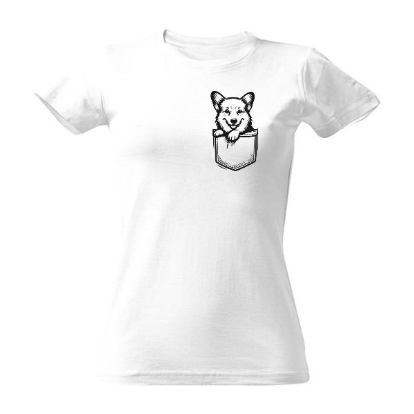 Dámské triko Corgi Pocket