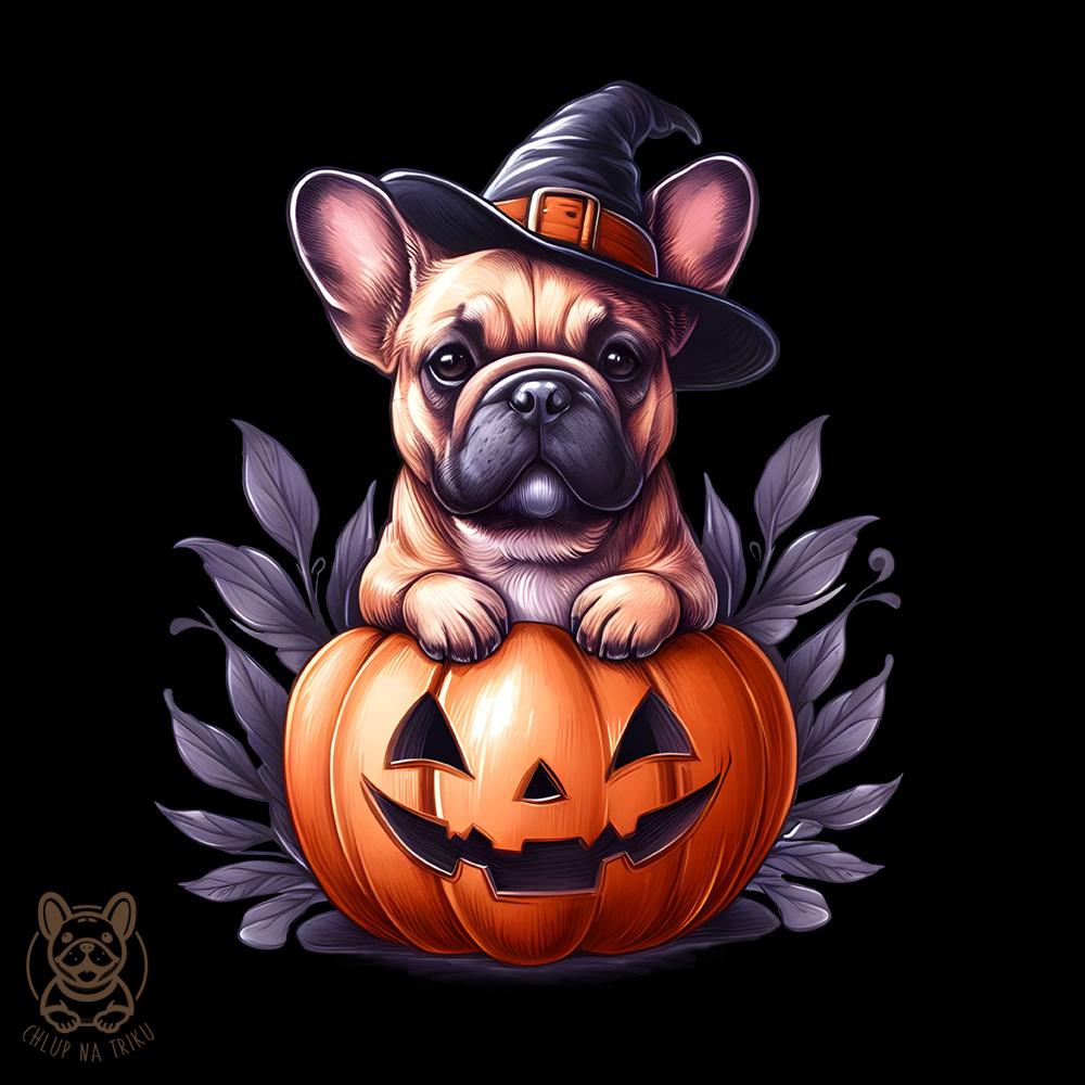 Fr. buldoček Halloween dámské triko