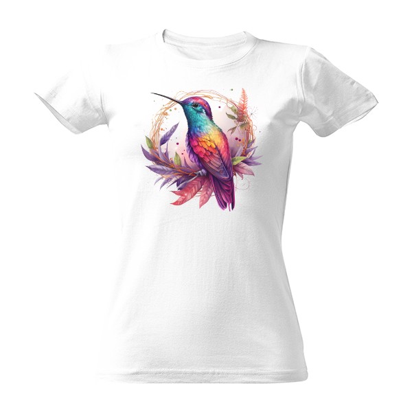 Tričko s potiskem Kolibřík v kruhu