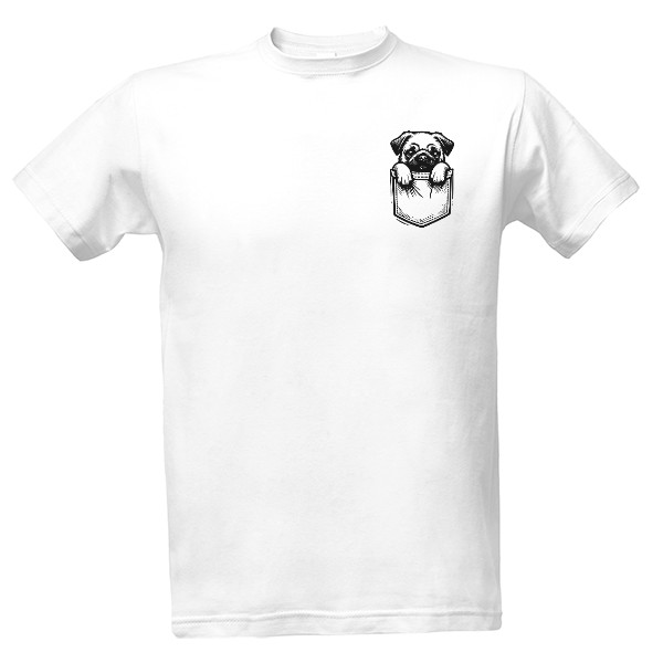 Pánské triko Mops Pocket